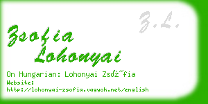 zsofia lohonyai business card